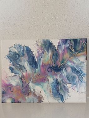 Abstract Fluid Leaf Canvas Art — Multicolor